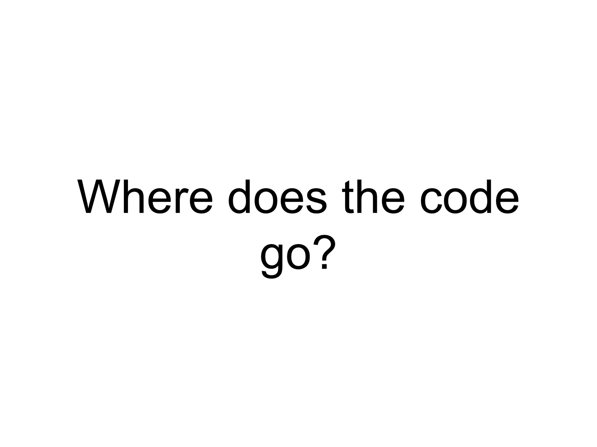 Where does the code
go?
 