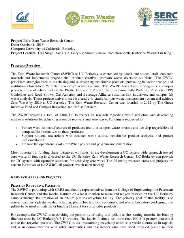 zero waste research center at uc berkeley zero waste research center at uc berkeley, Presentation templates