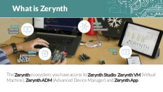 What is Zerynth
The Zerynth ecosystem: you have access to Zerynth Studio, Zerynth VM (Virtual
Machine), Zerynth ADM (Advanced Device Manager) and Zerynth App.
 