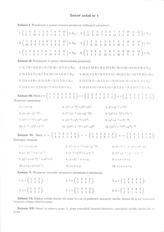 Algebra - zestawy na kolokwium nr 3