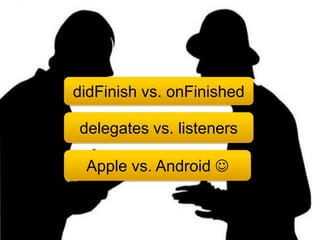 didFinish vs. onFinisheddelegates vs. listeners Apple vs. Android 15