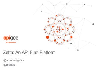 IoT Workshop 
Zetta: An API First Platform 
@adammagaluk 
@mdobs 
 