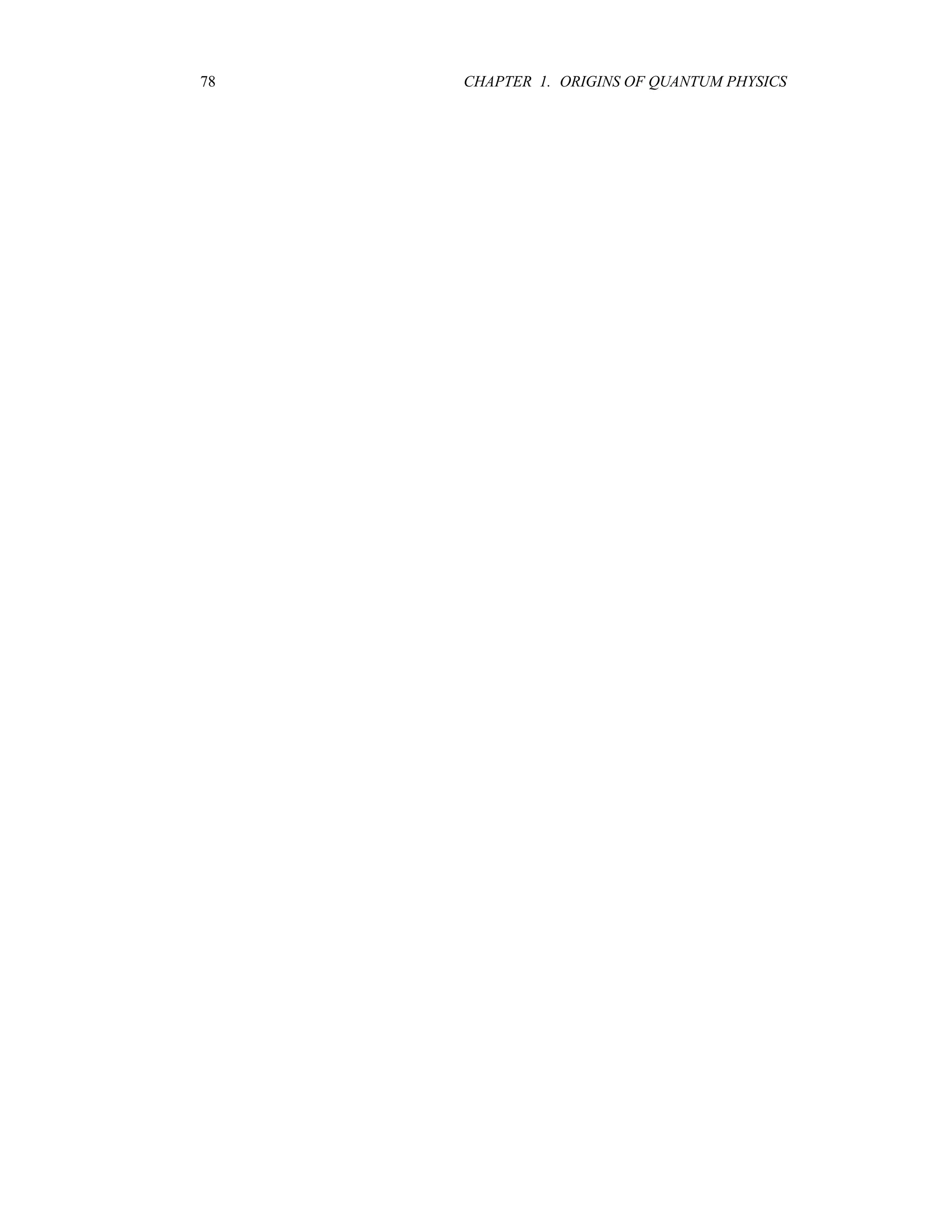 78 CHAPTER 1. ORIGINS OF QUANTUM PHYSICS
 