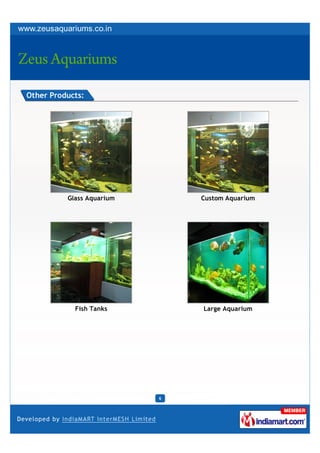 Other Products:




          Glass Aquarium       Custom Aquarium




            Fish Tanks         Large Aquarium




                           6
 