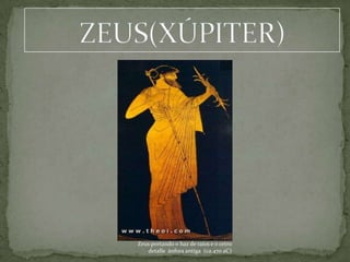 Zeus portando o haz de raios e o cetro
   detalle ánfora antiga (ca.470 aC)
 
