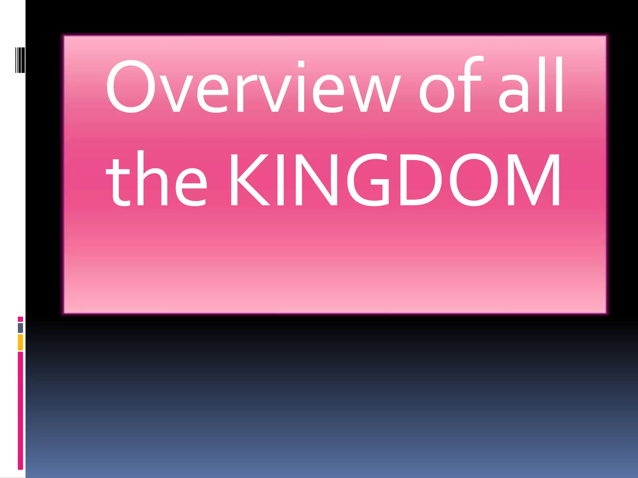 Overview of all 
the KINGDOM 
 