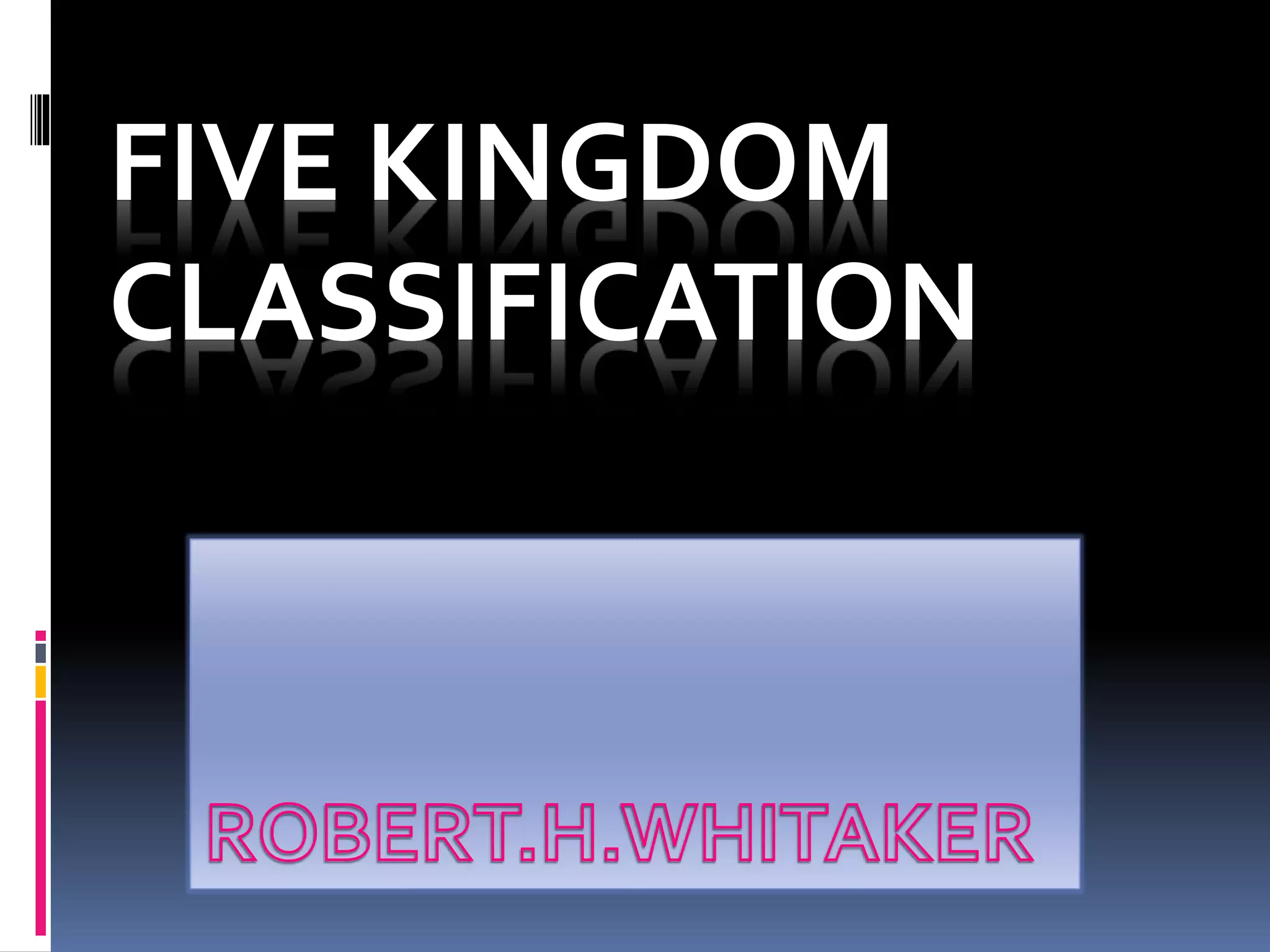 FIVE KINGDOM 
CLASSIFICATION 
 