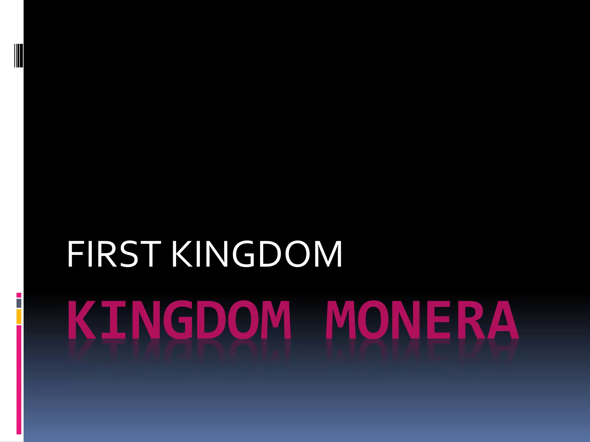 FIRST KINGDOM 
KINGDOM MONERA 
 