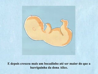E depois cresceu mais um bocadinho até ser maior do que a
barriguinha da dona Alice.
 