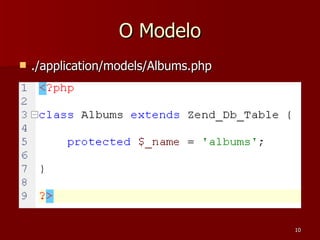O Modelo ./application/models/Albums.php 