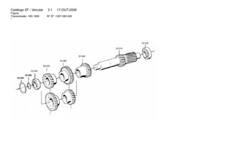 Catálogo ZF - Veicular 3.1 17-OUT-2008 
Figura 
Transmissão: 16S 1650 Nº ZF: 1297 095 020 
1 
03.020 
03.040 
03.050 
03.070 
03.080 
03.060 
03.030 
03.010 
 
