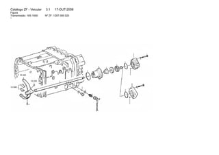 Catálogo ZF - Veicular 3.1 17-OUT-2008 
Figura 
Transmissão: 16S 1650 Nº ZF: 1297 095 020 
1 
12.020 
12.030 
12.040 
 