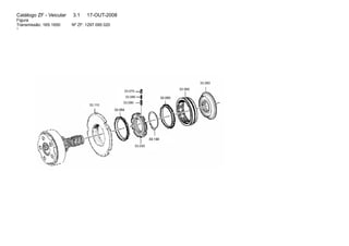 Catálogo ZF - Veicular 3.1 17-OUT-2008 
Figura 
Transmissão: 16S 1650 Nº ZF: 1297 095 020 
1 
33.110 
33.070 
33.080 
33.090 
33.054 
33.030 
33.130 
33.050 
33.060 
33.260 
 