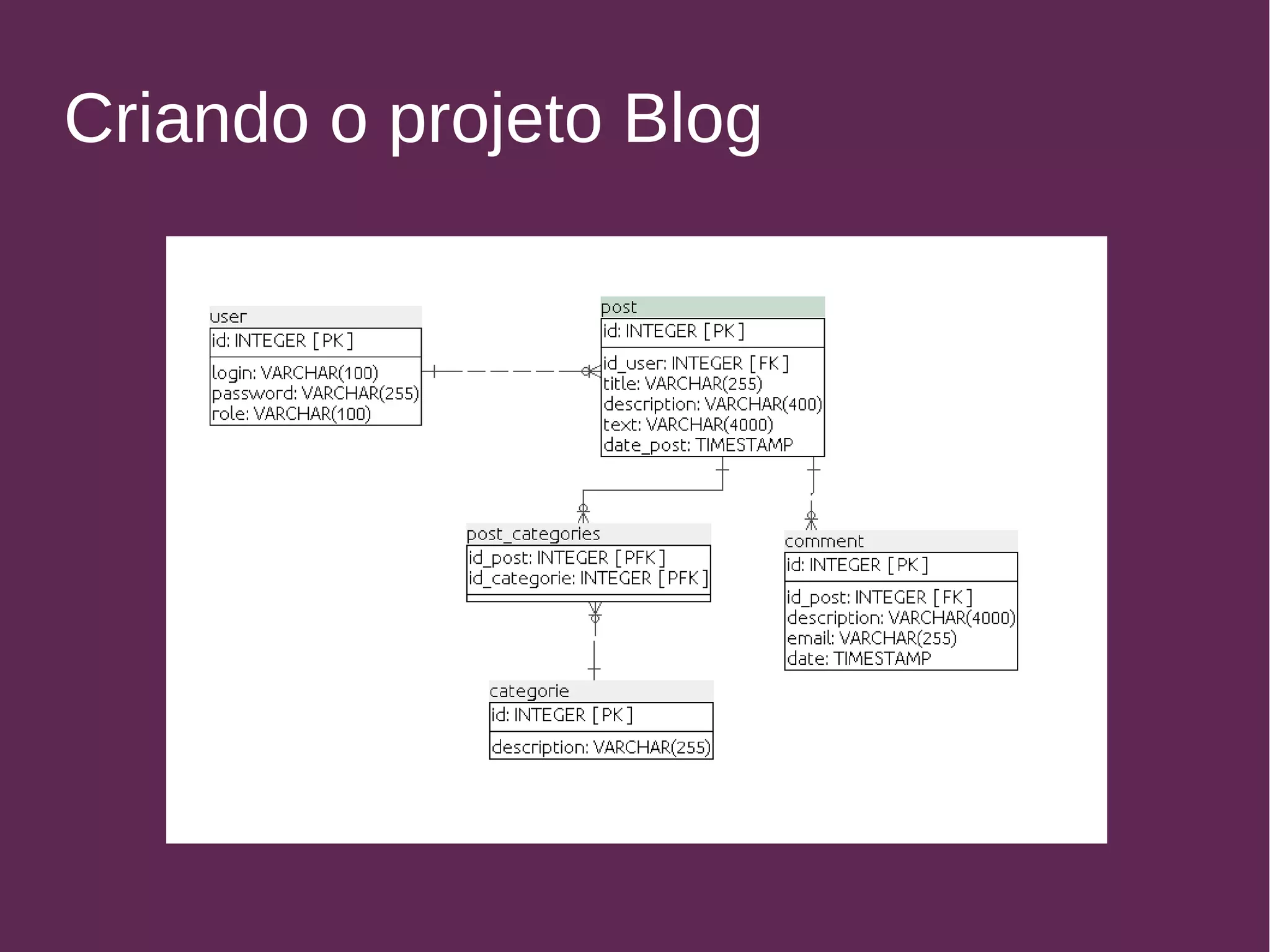 Criando o projeto Blog 
 