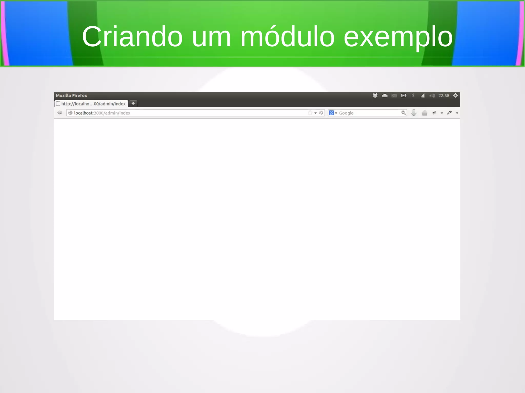 Criando um módulo exemplo

 