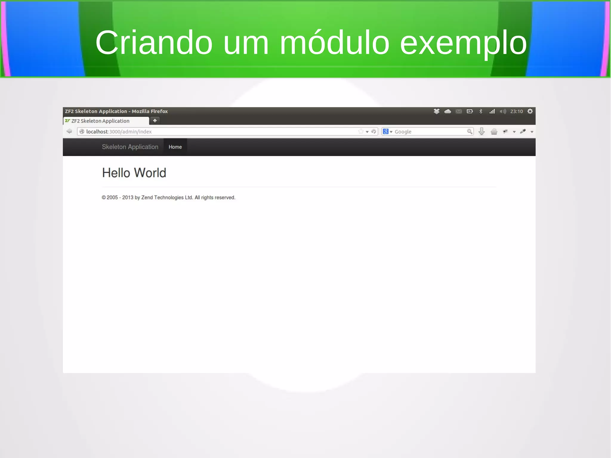Criando um módulo exemplo

 