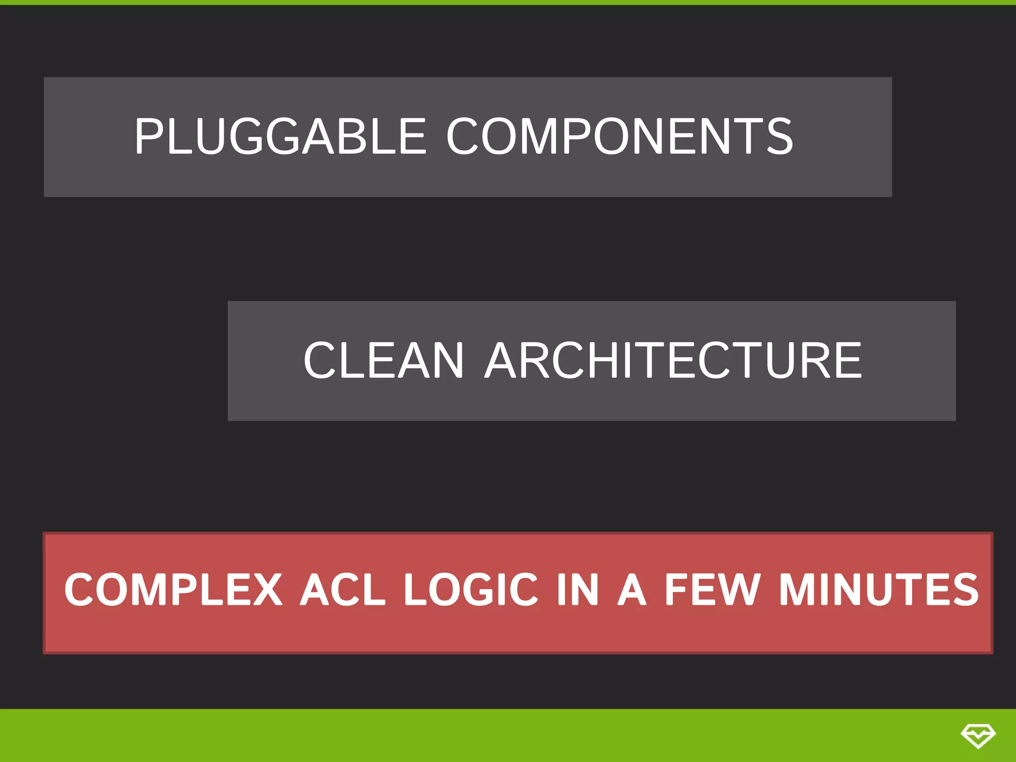 PLUGGABLE COMPONENTS CLEAN ARCHITECTURE COMPLEX ACL LOGIC IN A FEW MINUTES 