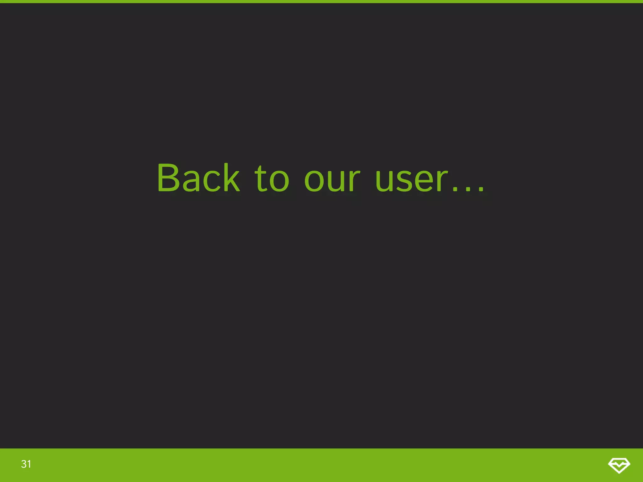 Back to our user… 31 