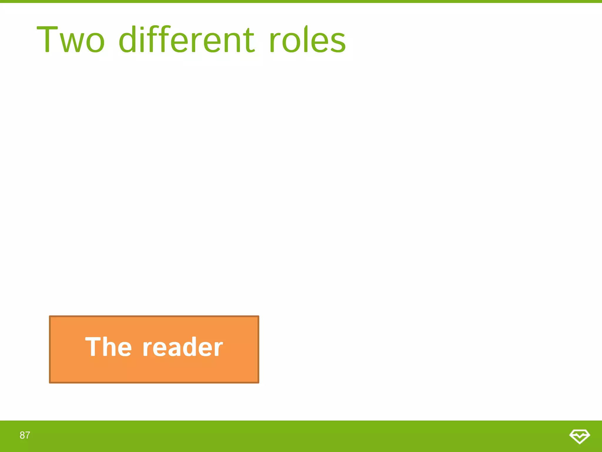 Two different roles The reader 87 