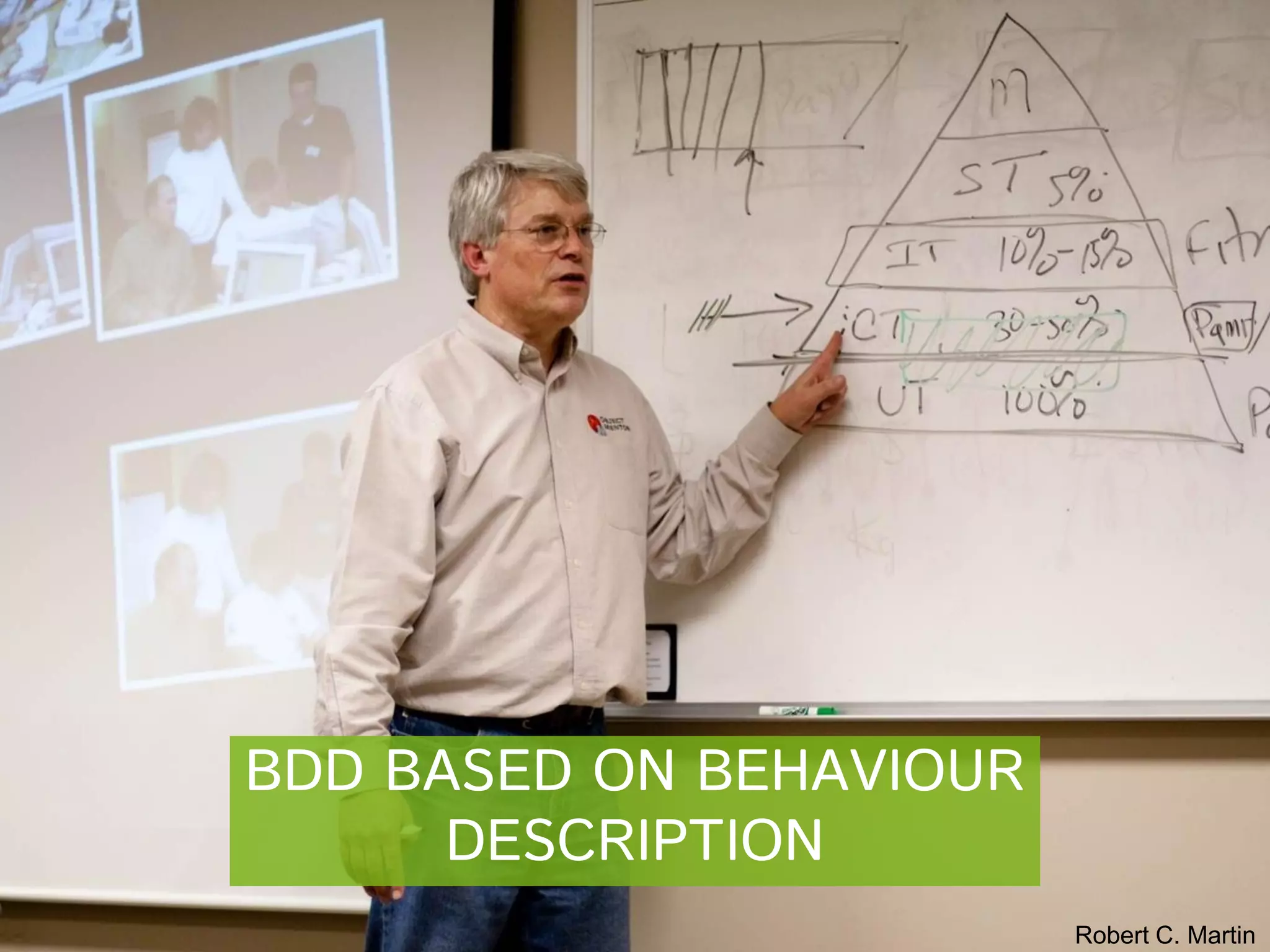 BDD BASED ON BEHAVIOUR
DESCRIPTION
Robert C. Martin

 