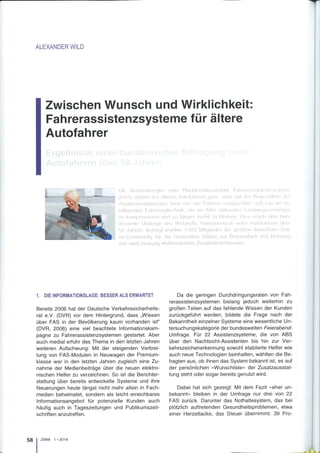 Studie: Fahrassistenz Systeme fuer aeltere Autofahrer