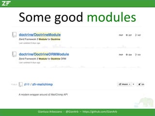 Some good modules

Gianluca Arbezzano - @GianArb – https://github.com/GianArb

 