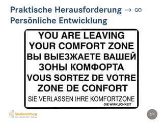 Praktische Herausforderung → ∞
Persönliche Entwicklung
 