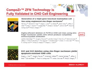 CompoZr™ ZFN Technology is
Fully Validated in CHO Cell Engineering




                                          epub
 