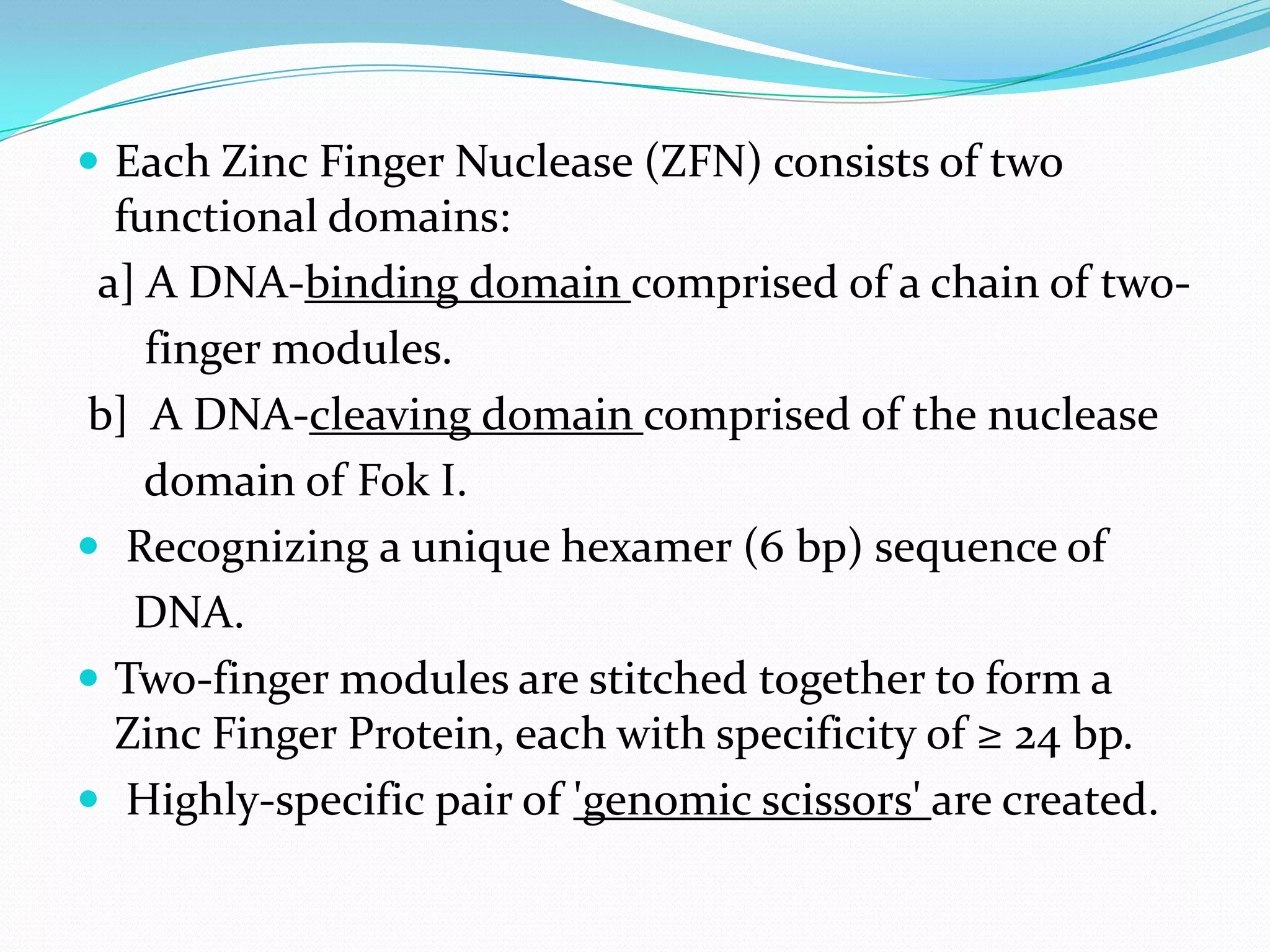 ZINC FINGER NUCLEASE TECHNOLOGY | PPTX