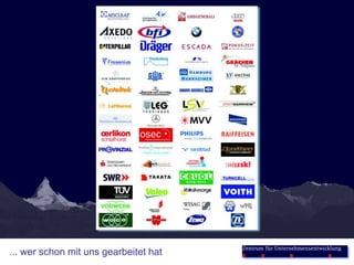 Zentrum für Unternehmensentwicklung
... wer schon mit uns gearbeitet hat
 