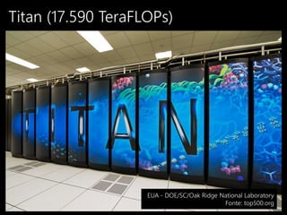 Titan (17.590 TeraFLOPs)
EUA - DOE/SC/Oak Ridge National Laboratory
Fonte: top500.org
 