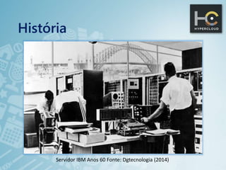 História
Servidor IBM Anos 60 Fonte: Dgtecnologia (2014)
 