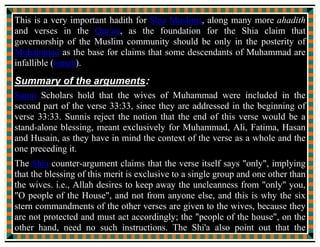 the sailing ship, but for the sake of and in the love of the Five souls
lying underneath the blanket.”
The trusted Jabrail asked:
“O Lord! Who are under neeth the blanket?”
The Almighty and the Glorious replied:
“Thy are the ‘Ahl ul Bayat’ of the Prophet, the custodians of the
Message; they are – Fatimah, her father, her husband and her sons.”
Jabrail (submissively) asked:
“O Lord! May I descend on the earth and be the sixth with them?”
“Yes, I give you permission,” said Allah.
The trusted Angel, Jabrail, came down (on the earth), and said:
“Peace be on you, O the Messenger of Allah, The Highest High
says: Peace be on you. And distinguishes you with greetings and
blessings.
He tells you:
 