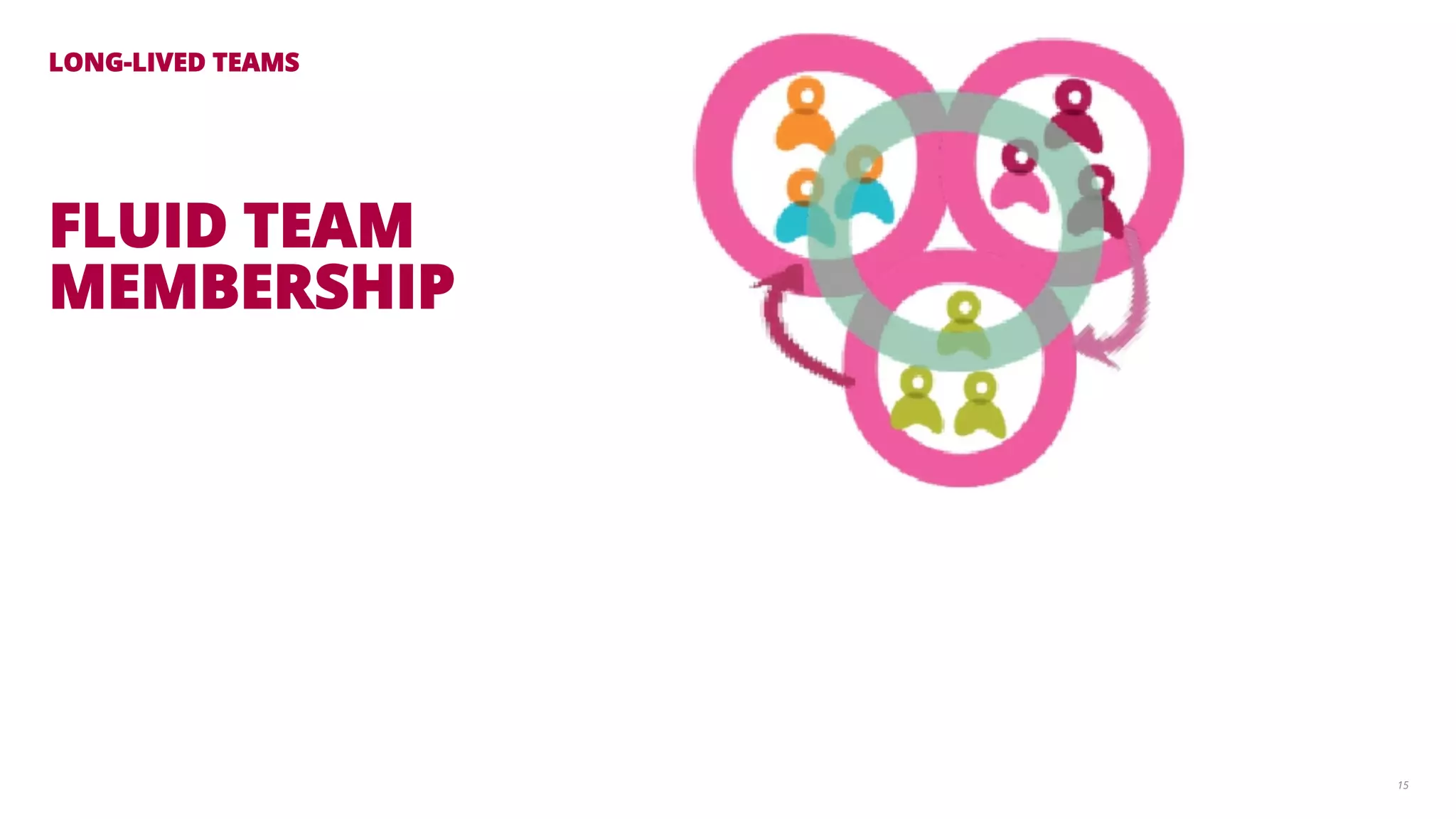 15 
LONG-LIVED TEAMS 
FLUID TEAM 
MEMBERSHIP 
 