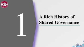 A Rich History of
Shared Governance
 