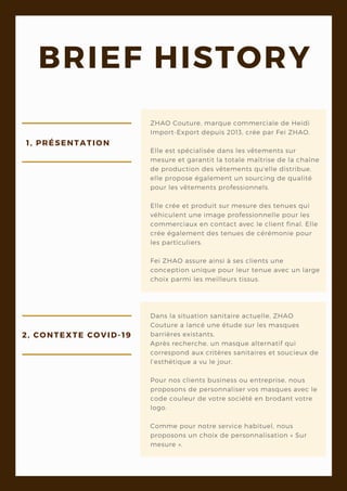 ZHAO Couture, marque commerciale de Heidi
Import-Export depuis 2013, crée par Fei ZHAO.
Elle est spécialisée dans les vête...