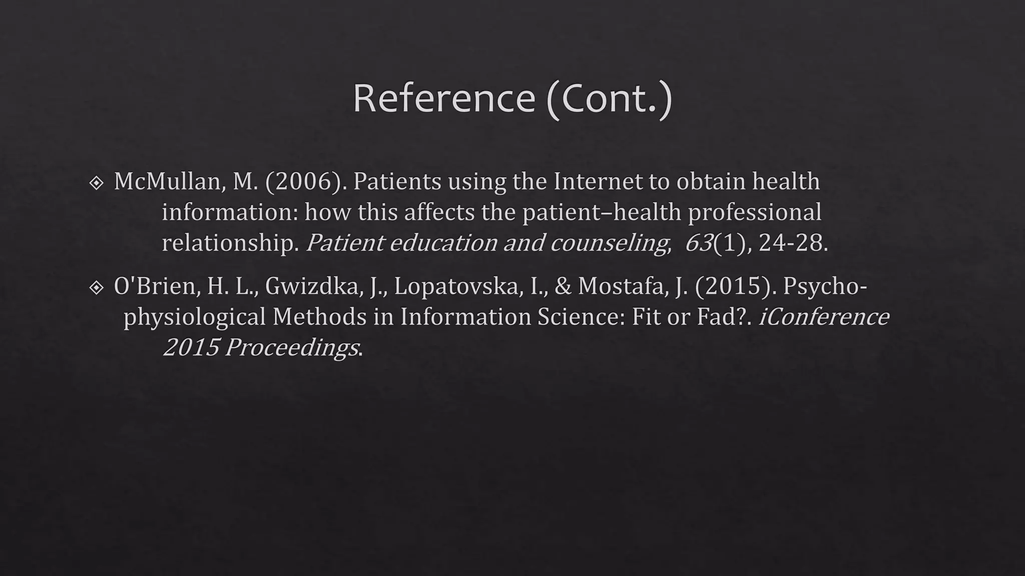 Physiological signals and patients' information behavior