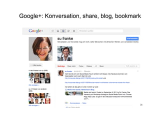 Google+: Konversation, share, blog, bookmark




           /Users/sufranke/Desktop/google+.png




                     Corporate Dialog            28
 