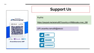 Support Us
PayPal:
https://paypal.me/aramu80?country.x=IN&locale.x=en_GB
UPI: anantha.ramu80@okicici
 