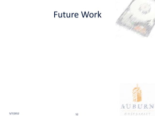Future Work




5/7/2012        52
 