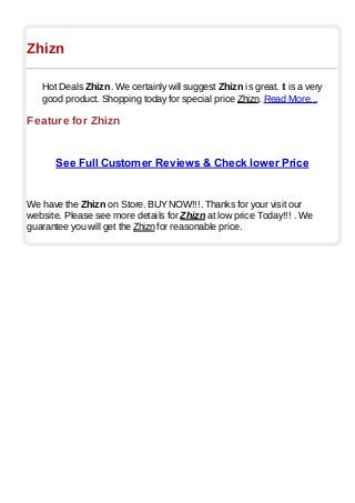 Zhizn
Hot Deals Zhizn. We certainly will suggest Zhizn is great. It is a very
good product. Shopping today for special price Zhizn. Read More...
Feature for Zhizn
See Full Customer Reviews & Check lower Price
We have the Zhizn on Store. BUYNOW!!!. Thanks for your visit our
website. Please see more details for Zhizn at low price Today!!! . We
guarantee you will get the Zhizn for reasonable price.
 
