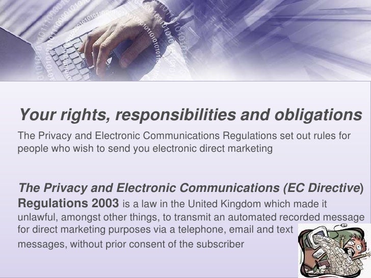 Privacy and Electronic Communications (EC Directive) Regulations 2003