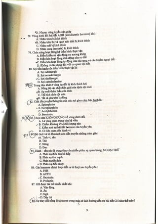 TRẮC NGHIỆM SINH LÝ HỌC