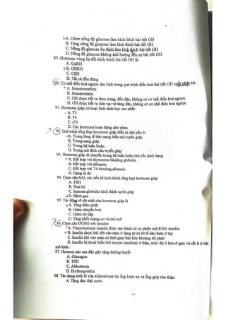 TRẮC NGHIỆM SINH LÝ HỌC