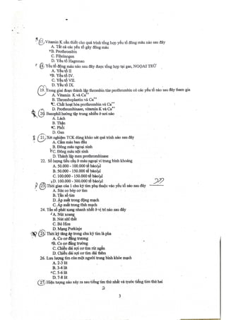 TRẮC NGHIỆM SINH LÝ HỌC