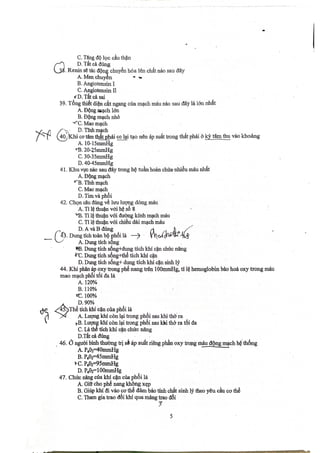 TRẮC NGHIỆM SINH LÝ HỌC