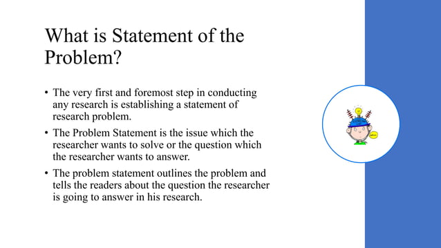 Statement of the Problem/Topic Statement in Research | PPT