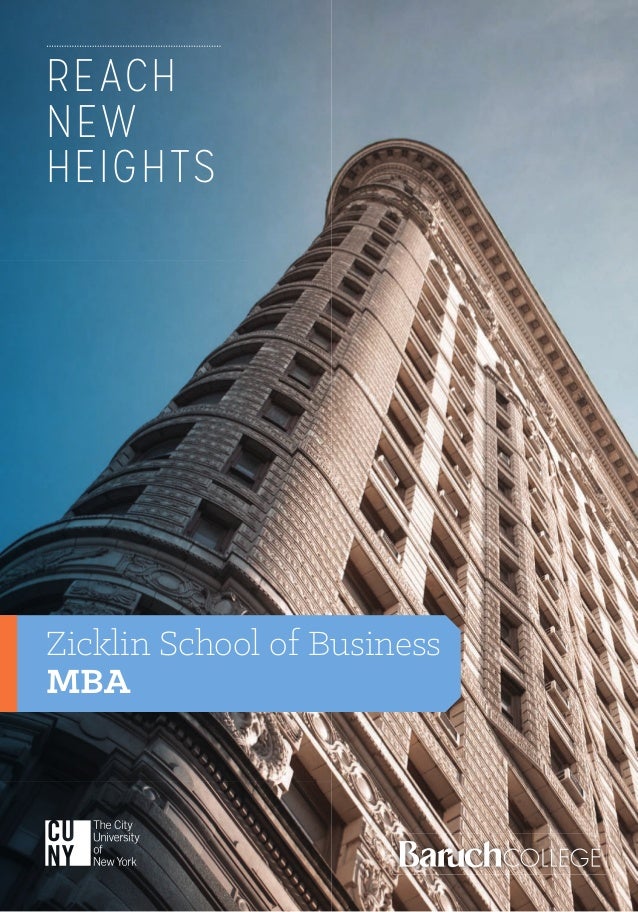 baruch college zicklin mba brochure zicklin school of business