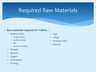 T-Shirt Manufacturing - Plant Layout | PPT