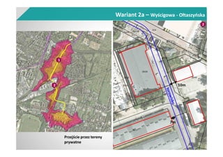 Wariant 2a – Wyścigowa - Ołtaszyńska
2
10m
Przejście przez tereny
prywatne
7m
2
1
 